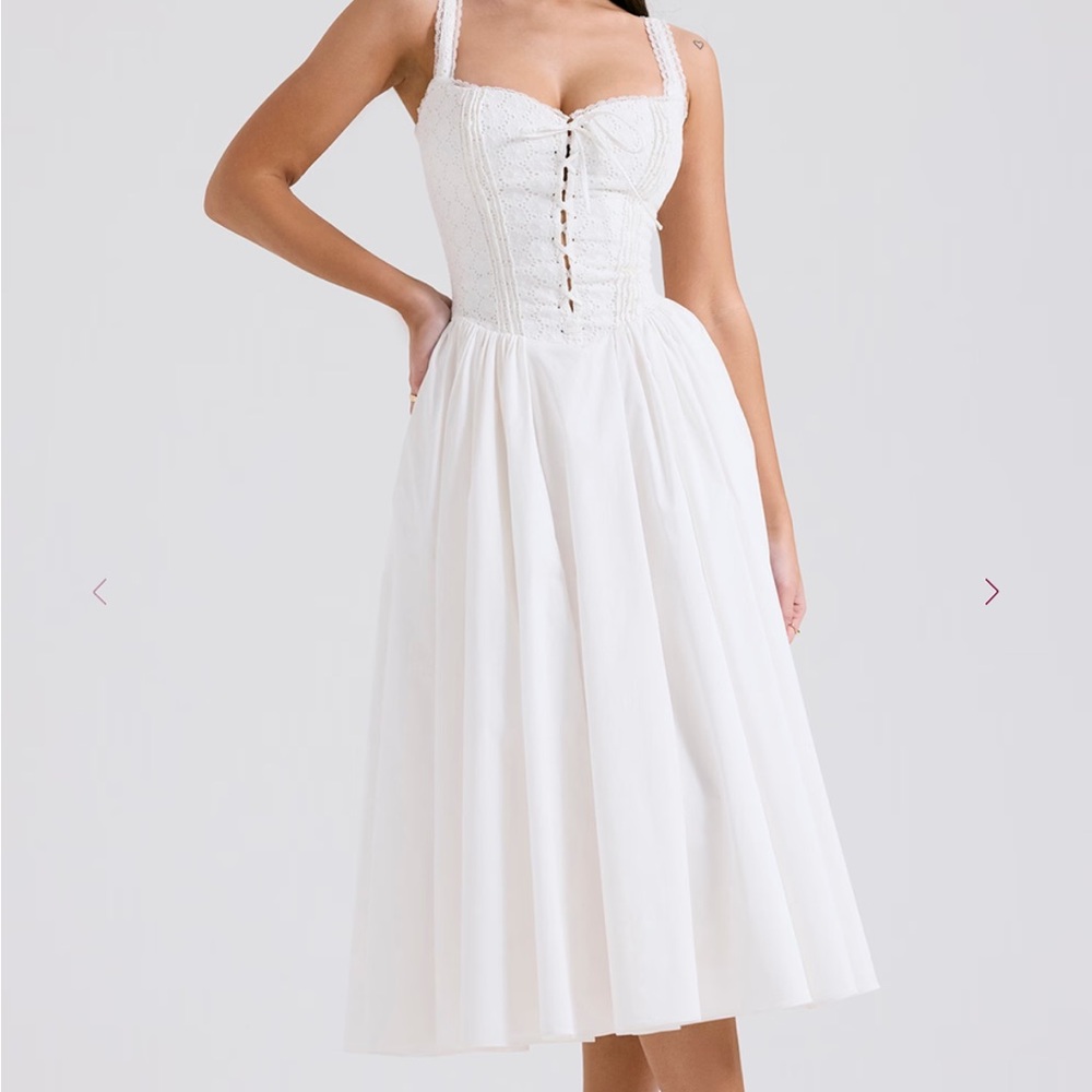 House of CB White Corset Midi Dress